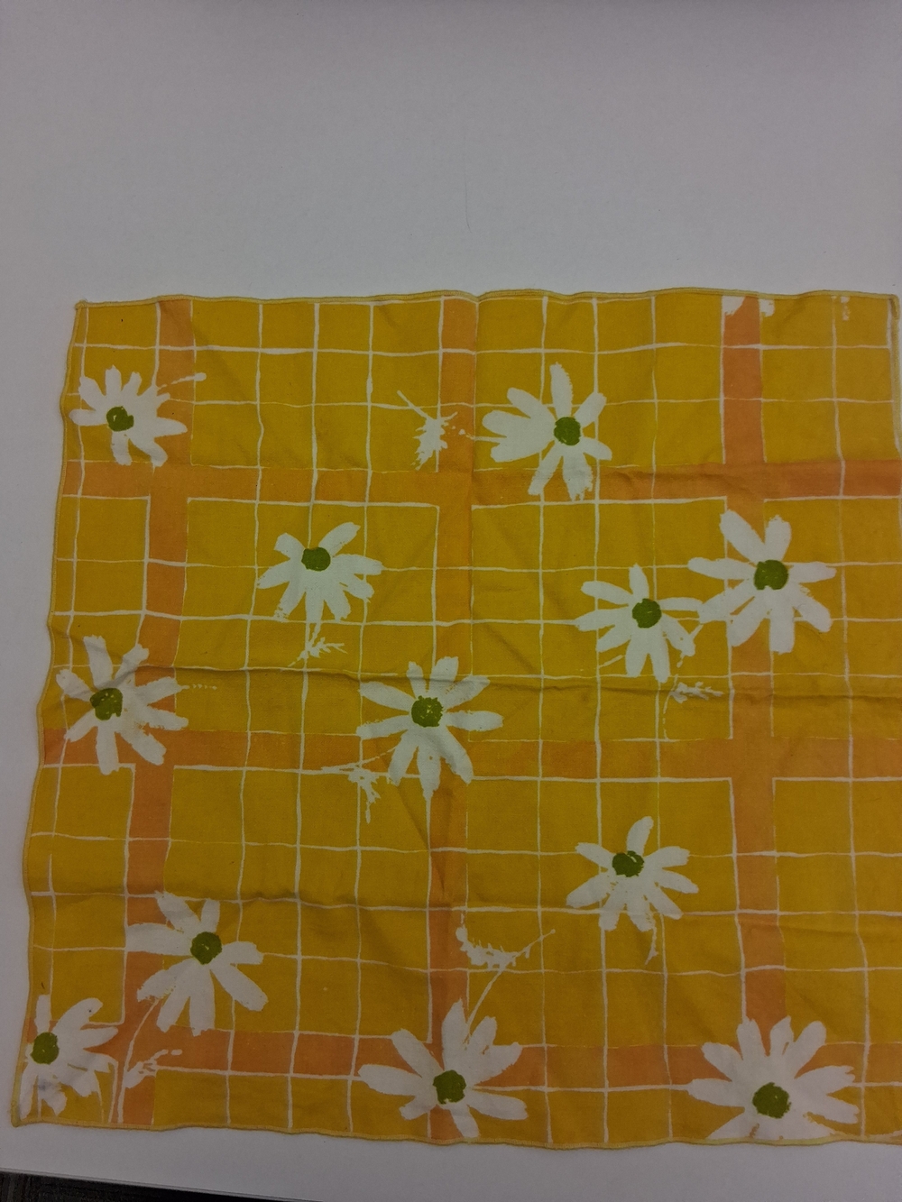 Yellow Background  Daisy Print Handkerchiefs